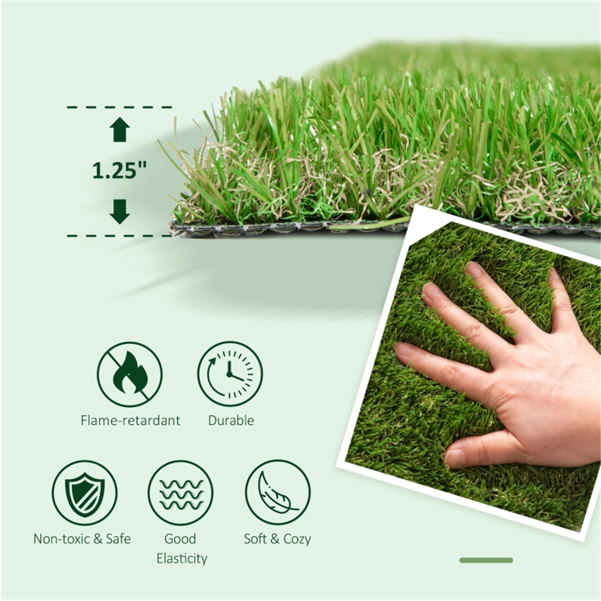 Artificial Grass Wall Panels 10x10ft Fake Greenery Outdoor Garden Privacy Screen PVC Faux Hedge Fence view 4