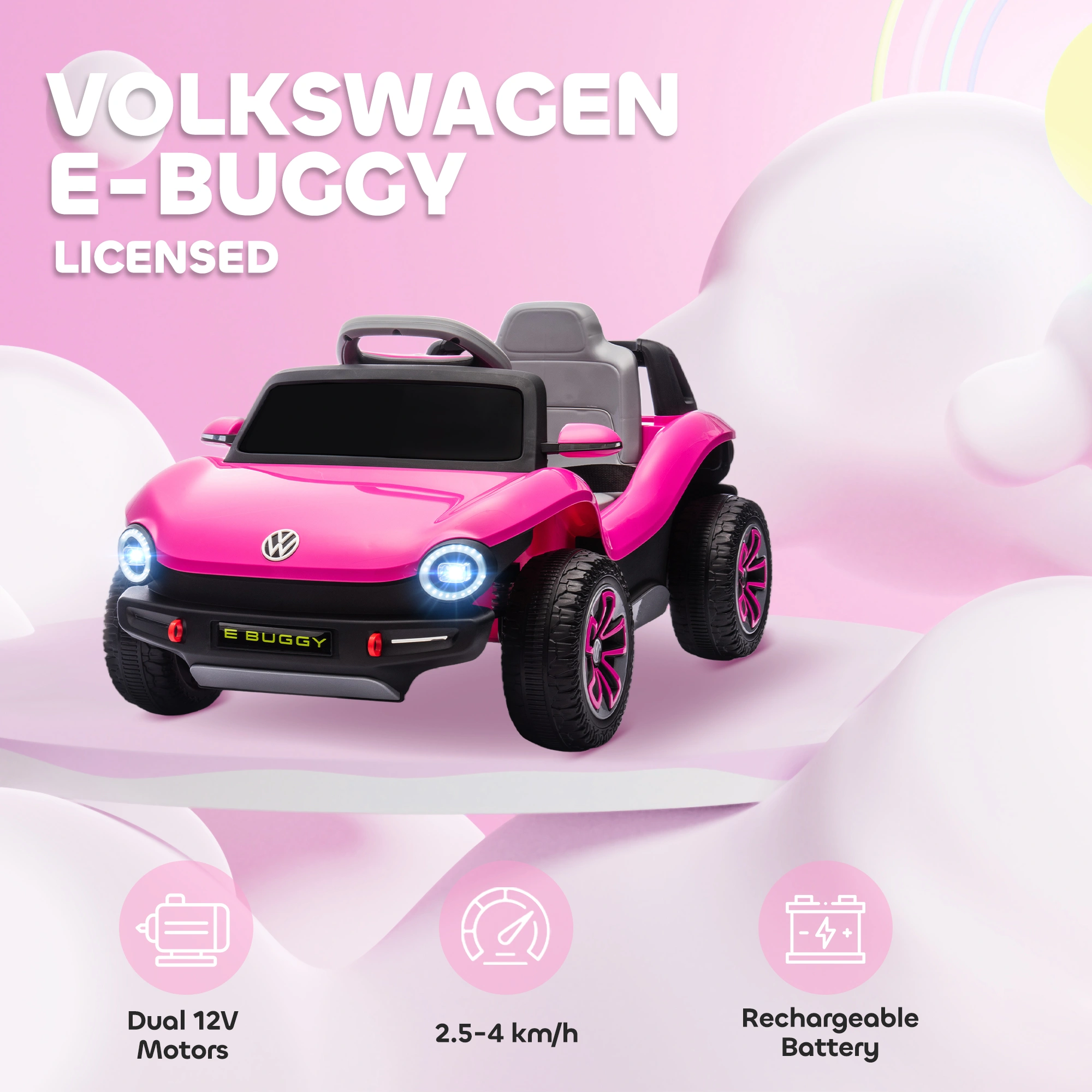 Kids Electric Ride-On Car, Rechargeable Kids Electric Car with Remote Control, Safe & Fun Children's Vehicle view 2