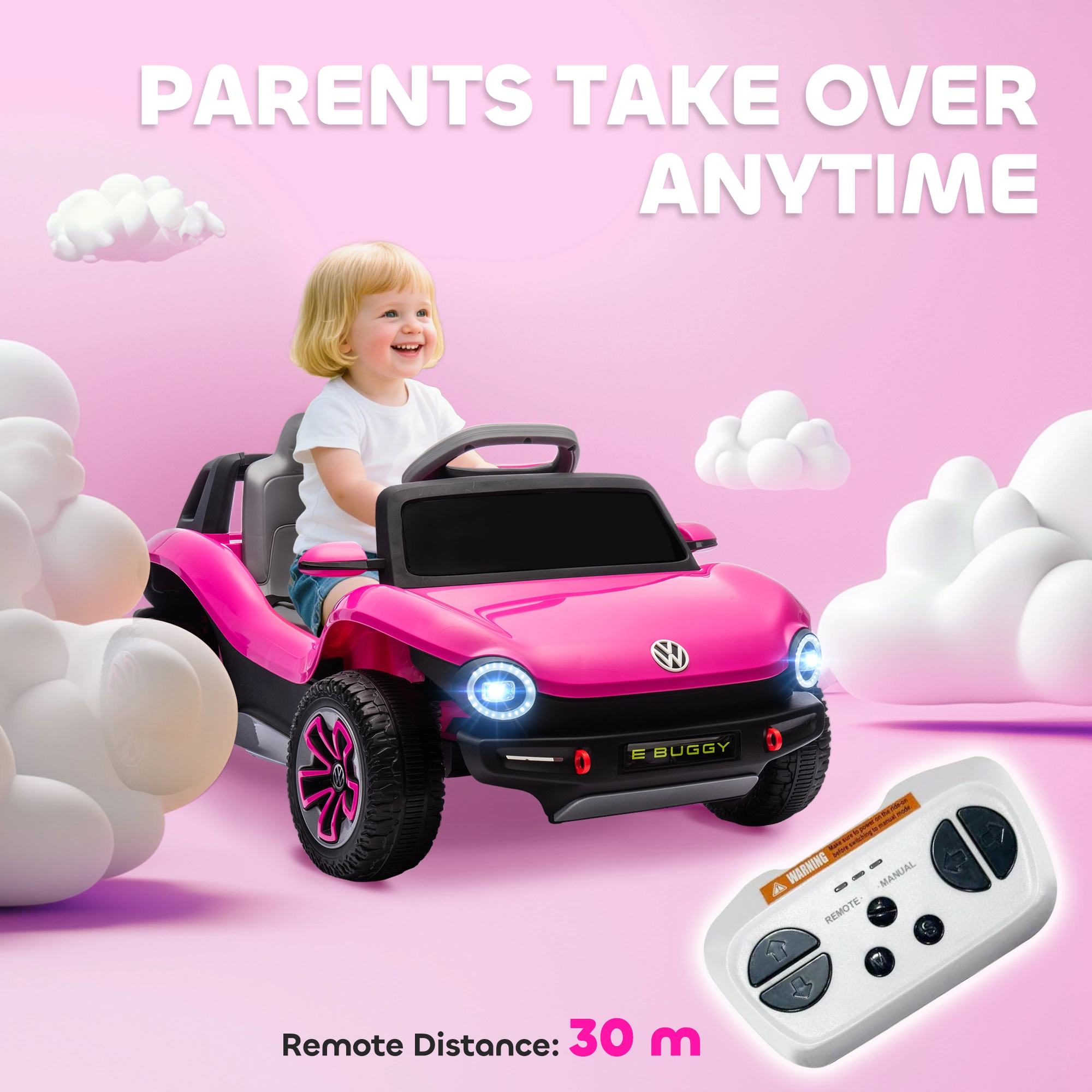 Kids Electric Ride-On Car, Rechargeable Kids Electric Car with Remote Control, Safe & Fun Children's Vehicle view 4