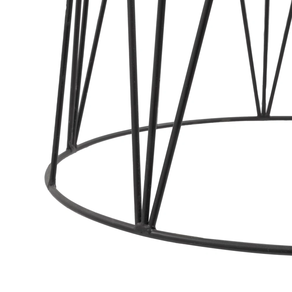 Acacia Wood Plant Stand with Powder-Coated Metal Frame, 16.3 Inch Diameter x 18.9 Inch Height Indoor Outdoor view 3
