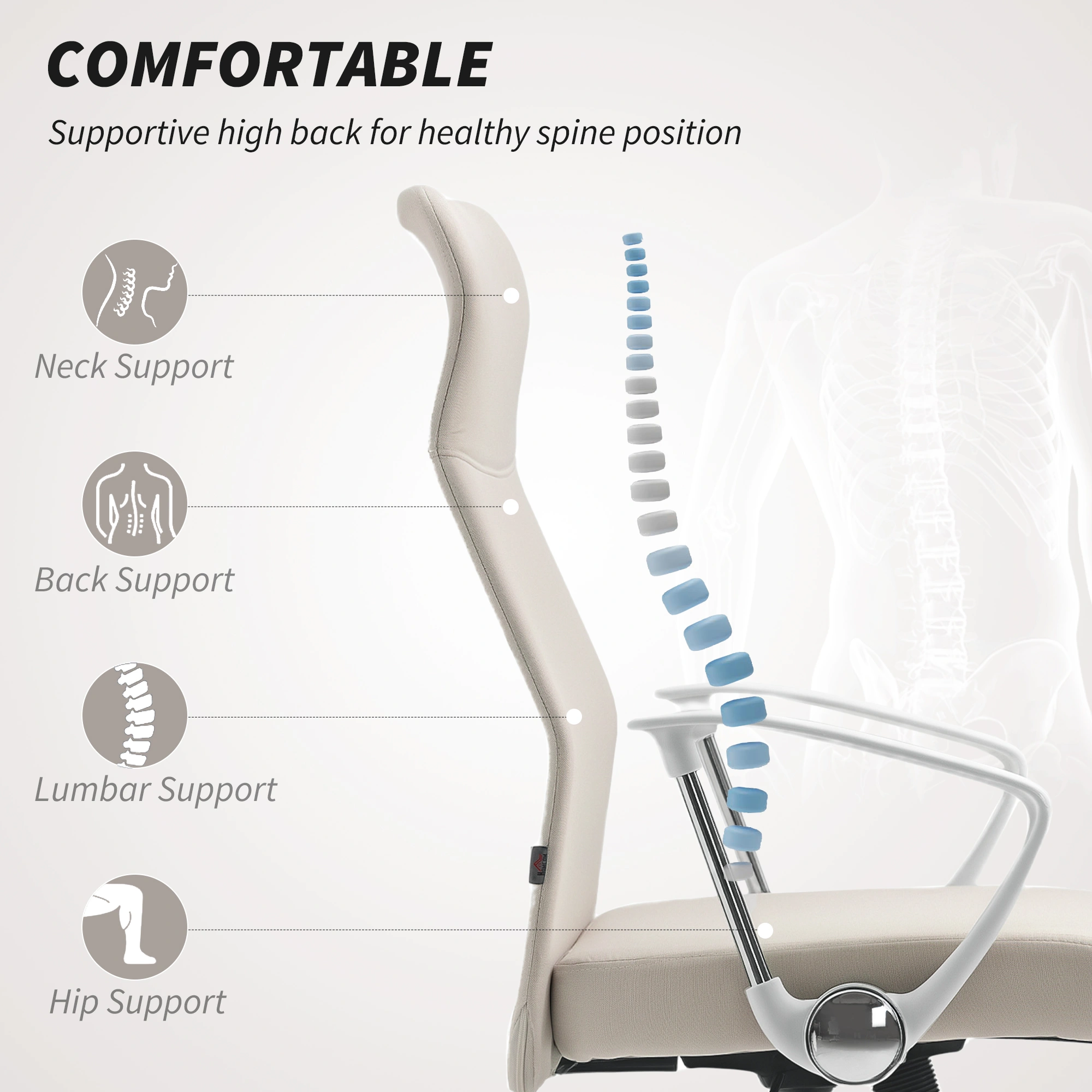 Massage Office Chair Ergonomic High Back Executive Swivel Chair, Lumbar Support with Memory Foam Padding view 5