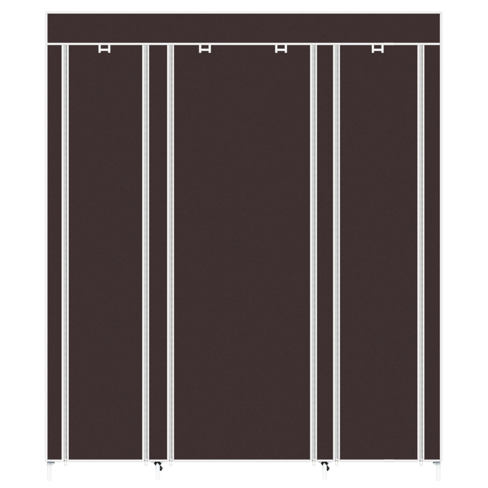 69" Portable Clothes Closet Wardrobe Storage Organizer with Non-Woven Fabric Quick and Easy to Assemble Extra Strong and Durable Dark Brown view 12