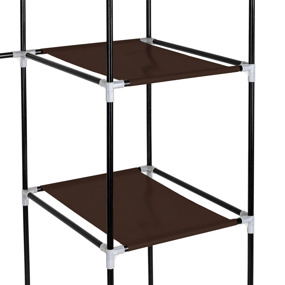 69" Portable Clothes Closet Wardrobe Storage Organizer with Non-Woven Fabric Quick and Easy to Assemble Extra Strong and Durable Dark Brown view 7
