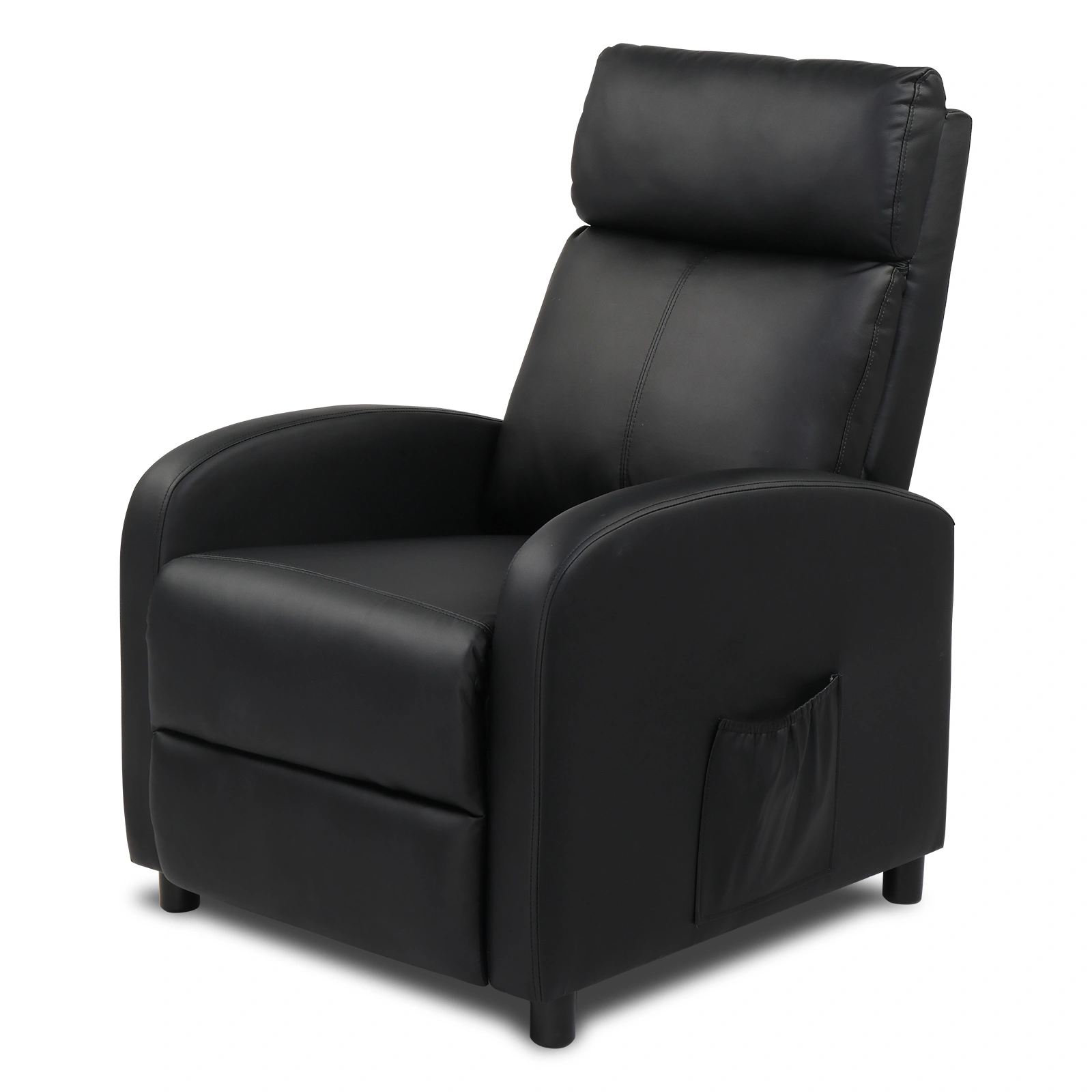 Black PU Recliner Chair with 2-Point Massage & Heating Function - Electric Rocking Recliner for Living Room view 2