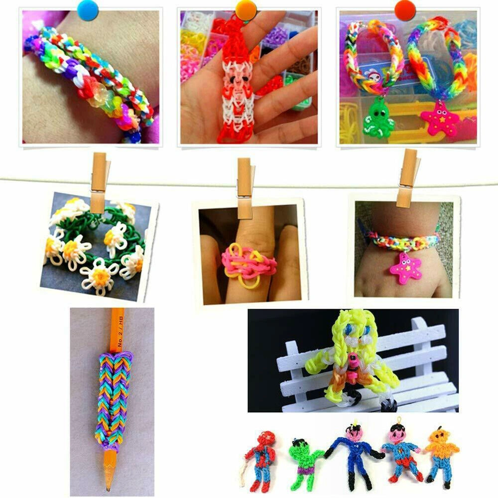 15000 Colorful Rubber Bands DIY Bracelet Making Kit with Storage Box, Kids Friendship Bracelet Loom Craft Set view 3