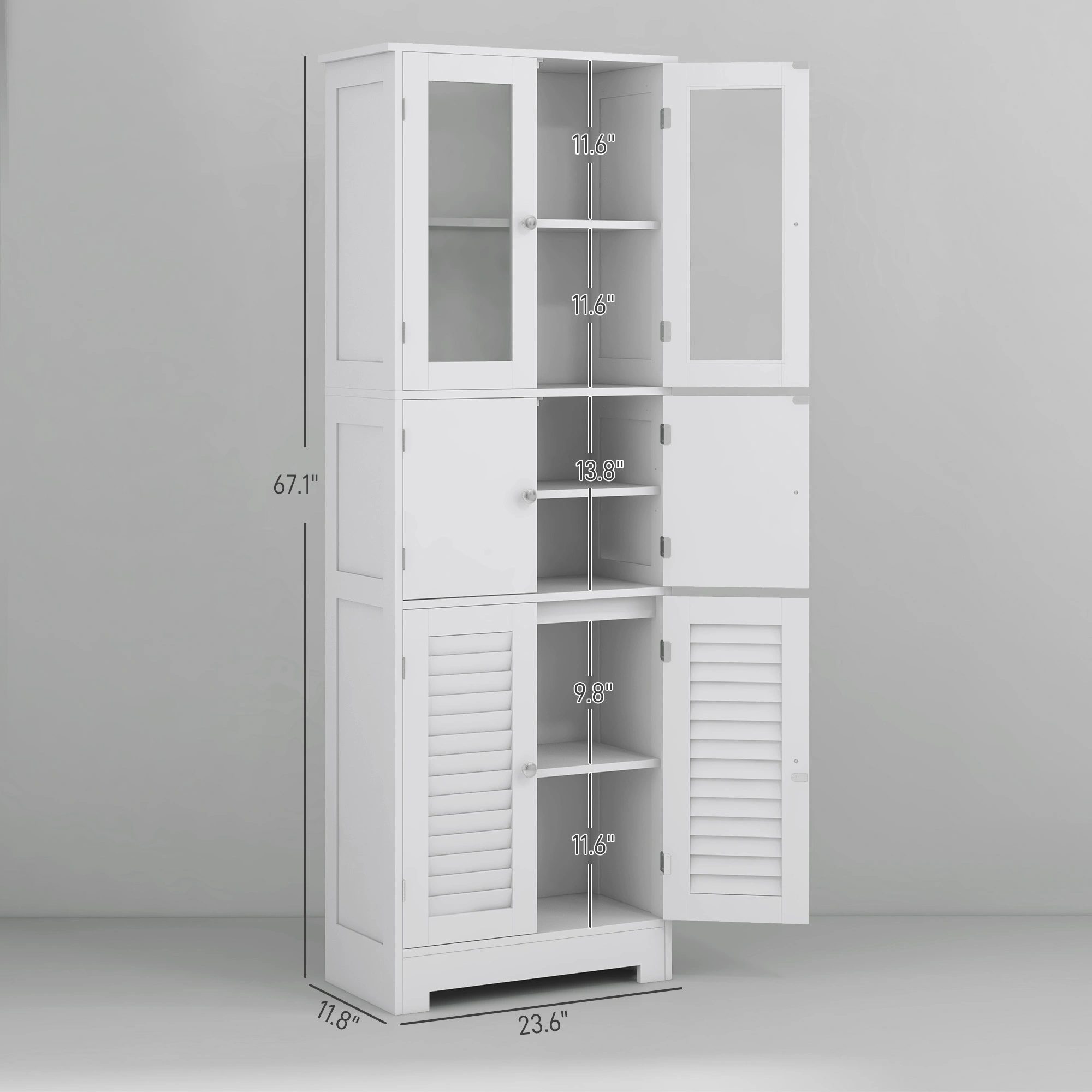 Bathroom Cabinet Wall Mount Storage, White Bathroom Vanity Cabinet with Doors for Small Spaces view 3