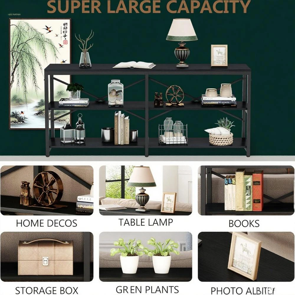 Long Console Table for Living Room, Slim Entryway Sofa Table with Storage Shelf, Modern Hallway Table, Narrow Coffee Table End Table view 7