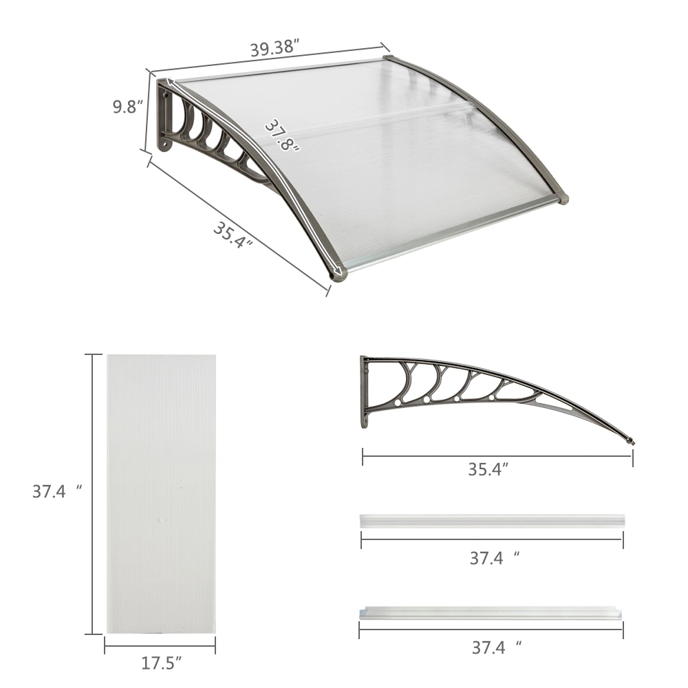 HT-100 x 96cm Household Application Door & Window Rain Cover Eaves Gray Holder view 10