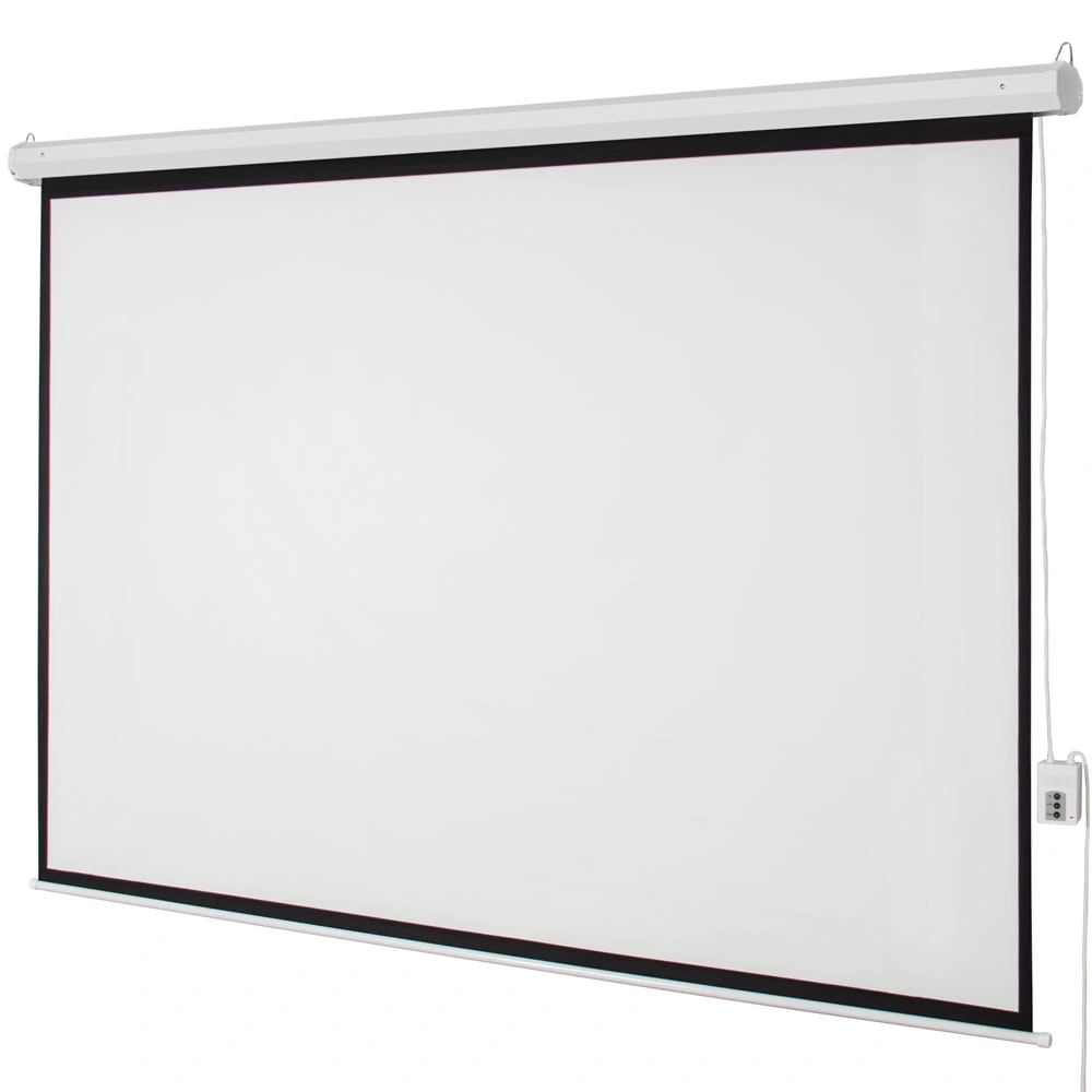 100" 4:3 80" x 60" Viewing Area Motorized Projector Screen with Remote Control Matte White view 10
