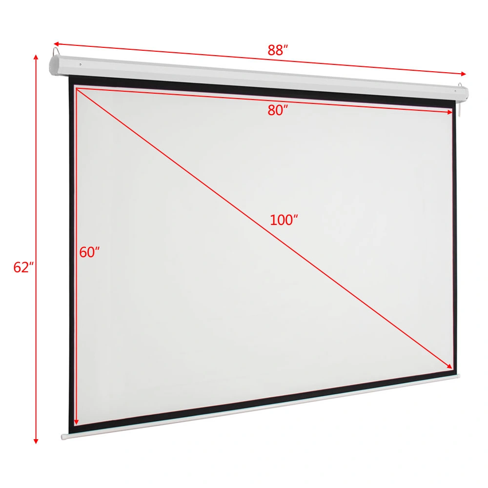 100" 4:3 80" x 60" Viewing Area Motorized Projector Screen with Remote Control Matte White view 12
