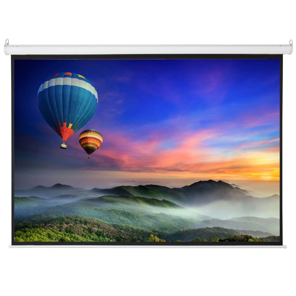 100" 4:3 80" x 60" Viewing Area Motorized Projector Screen with Remote Control Matte White view 4
