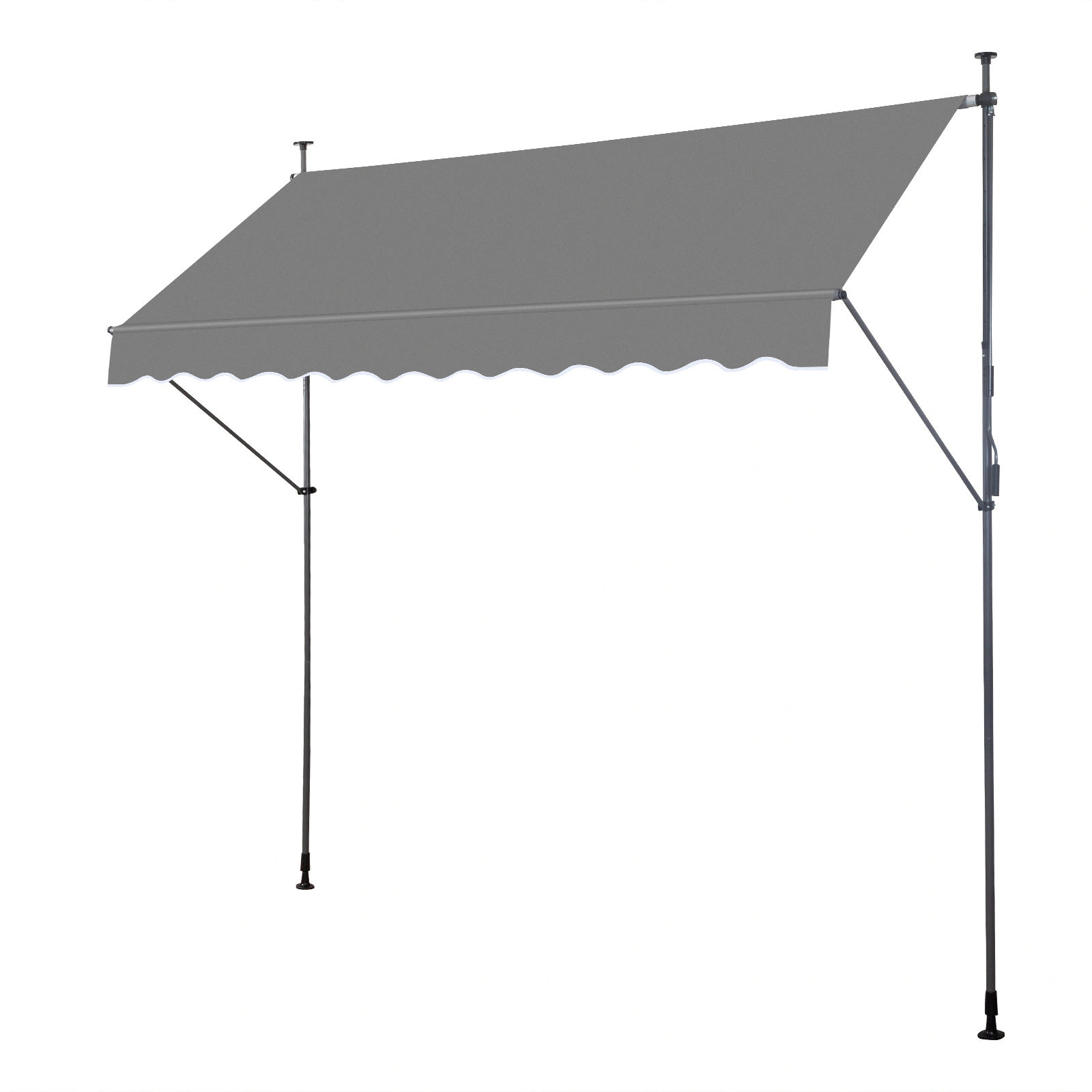 Grey Retractable Awning 118.1"D x 47.2"W x 78.7-118.1"H Adjustable Outdoor Canopy view 13