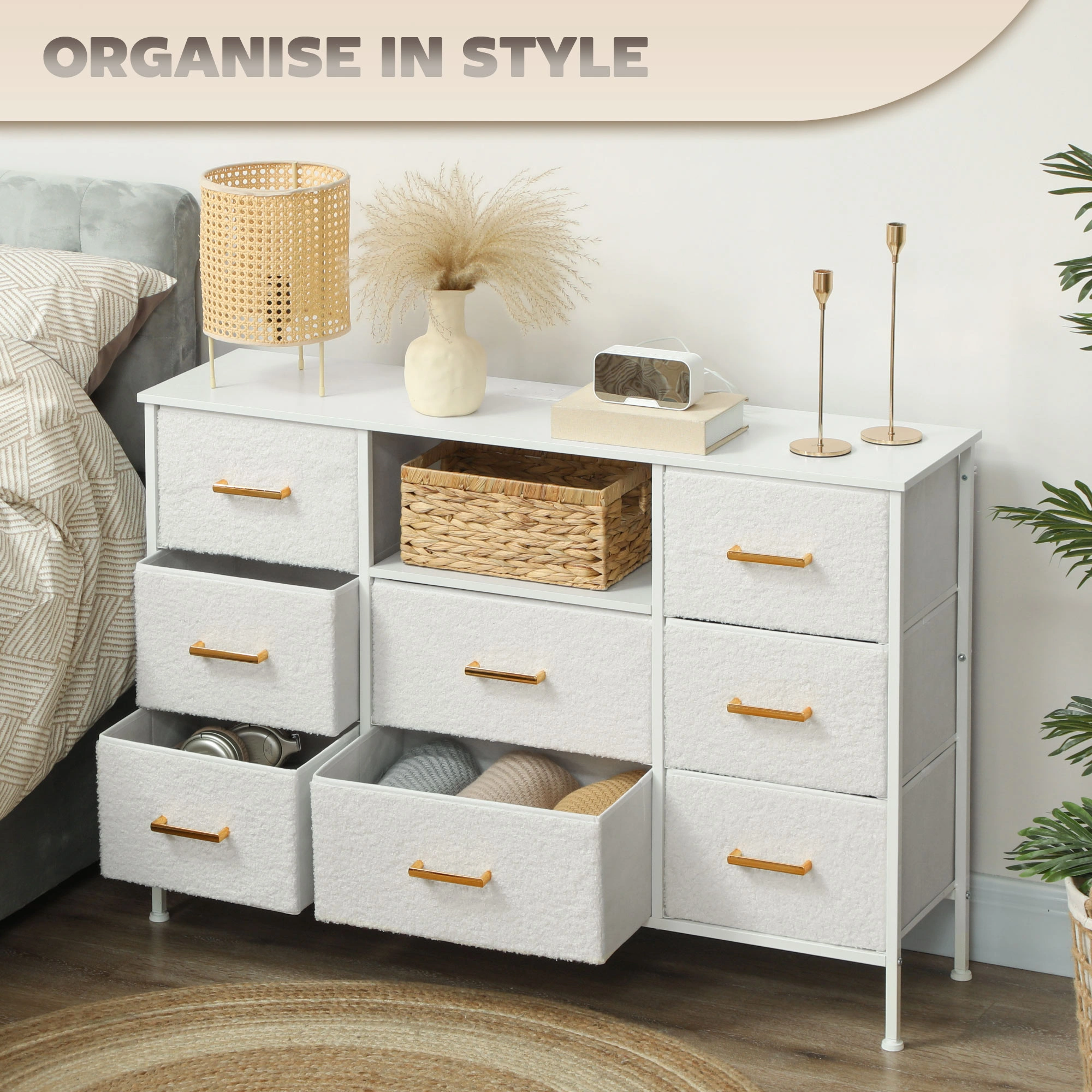 Modern Storage Cabinet with Doors & Shelves, Heavy Duty Metal Utility Organizer for Garage, Kitchen, Office view 4