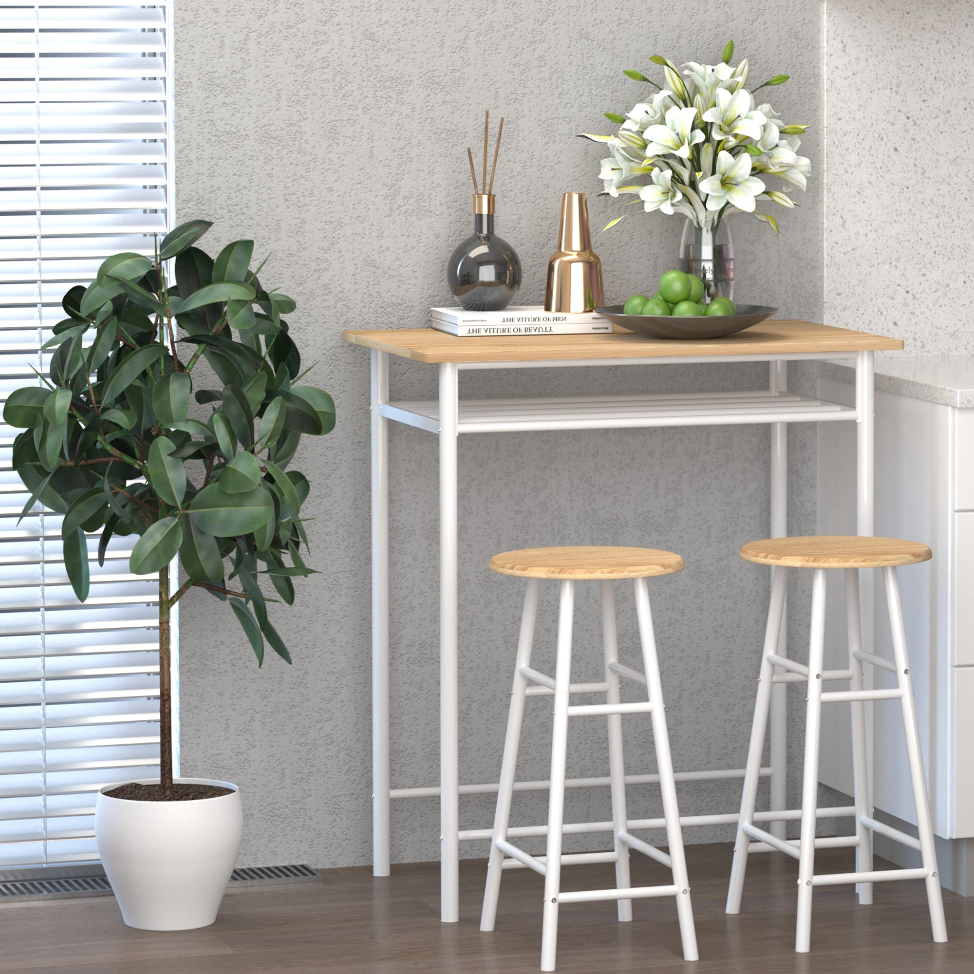 Elevate your home bar with this stylish pub table and chair set, perfect for creating a cozy gathering spot in any space