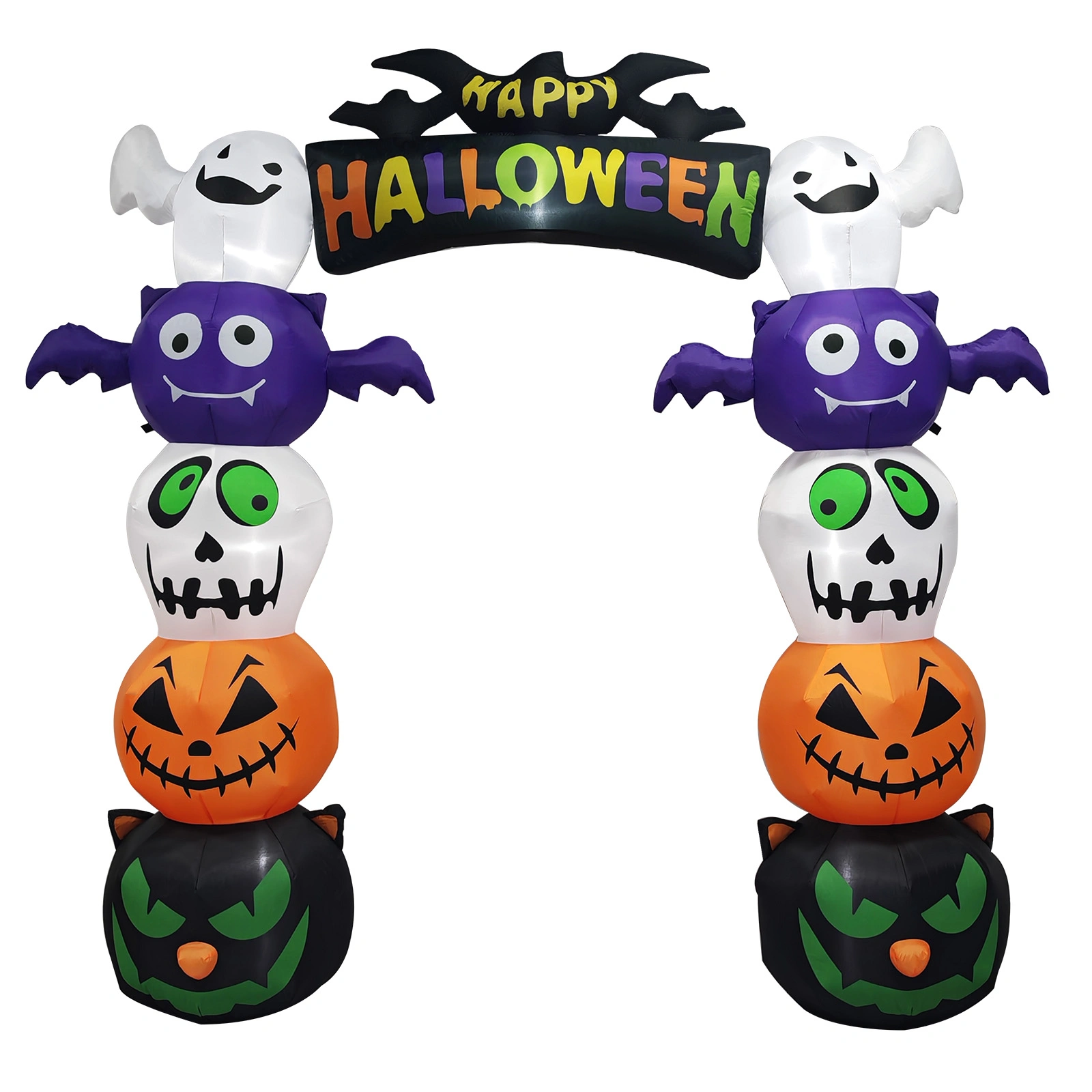 8.2 FT Cute Halloween Inflatables Pumpkin Archway Outdoor Decoration, Giant Blow up Yard Arch Decorations with Built-in LED Lights for Holiday Party Front Yard Lawn Garden Decor view 14