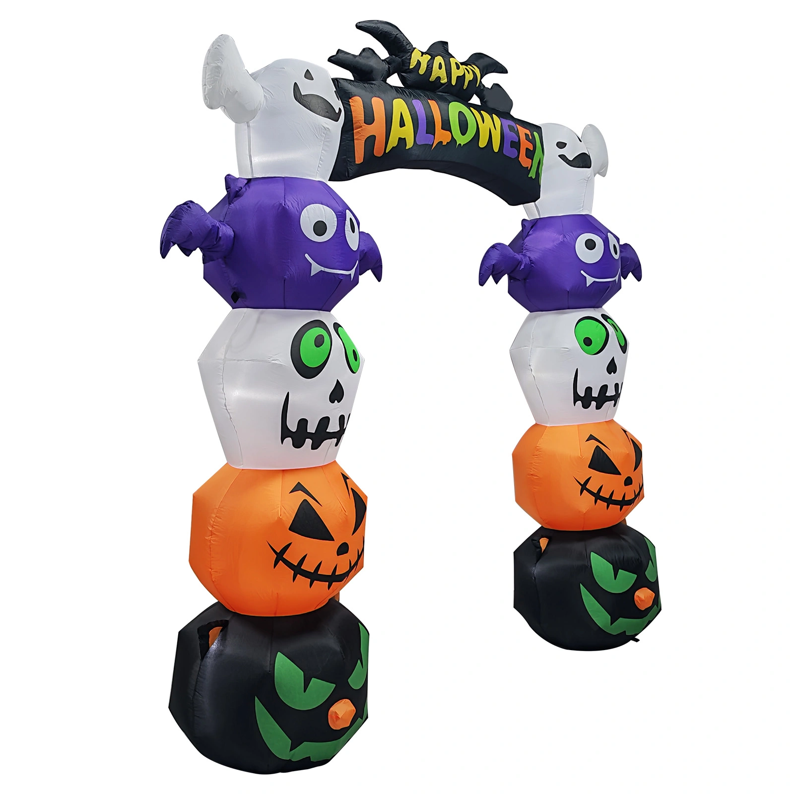 8.2 FT Cute Halloween Inflatables Pumpkin Archway Outdoor Decoration, Giant Blow up Yard Arch Decorations with Built-in LED Lights for Holiday Party Front Yard Lawn Garden Decor view 2