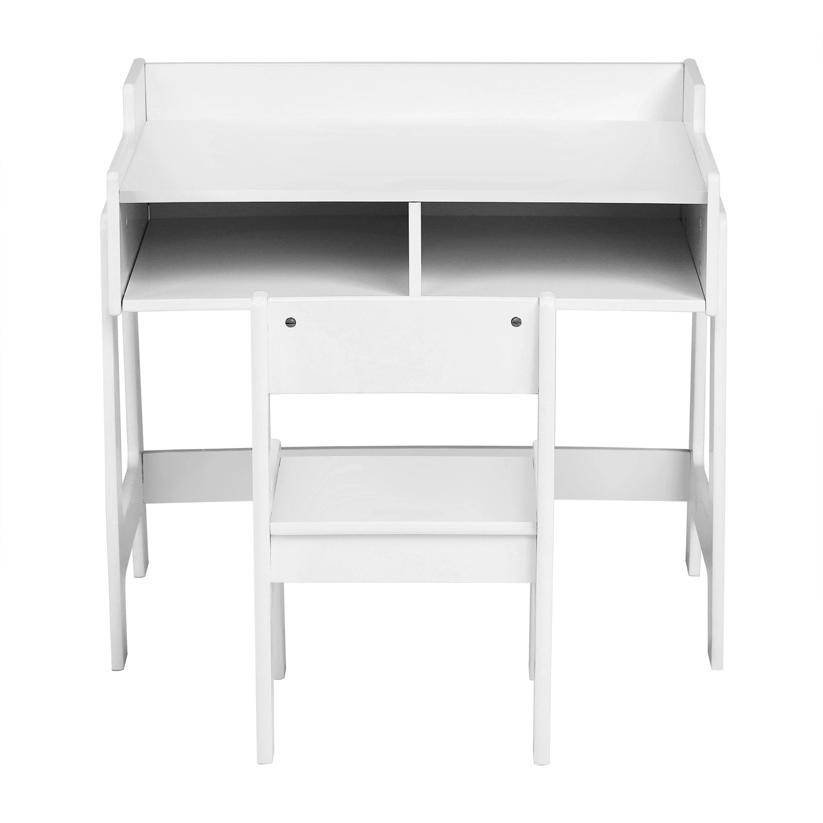 White Kids Study Desk and Chair Set with Storage, MDF, 60.5*41.5*50cm view 11