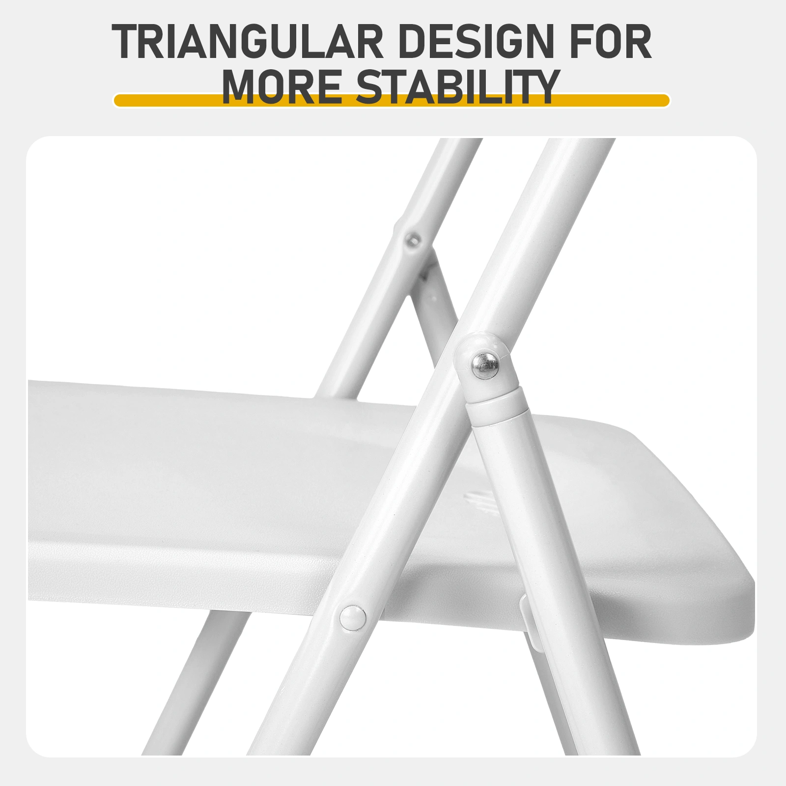 10 Pack Plastic Folding Chairs, Stackable Commercial Chairs, Portable Event Seats Indoor Outdoor for Home Event Party Picnic School Wedding, White view 10