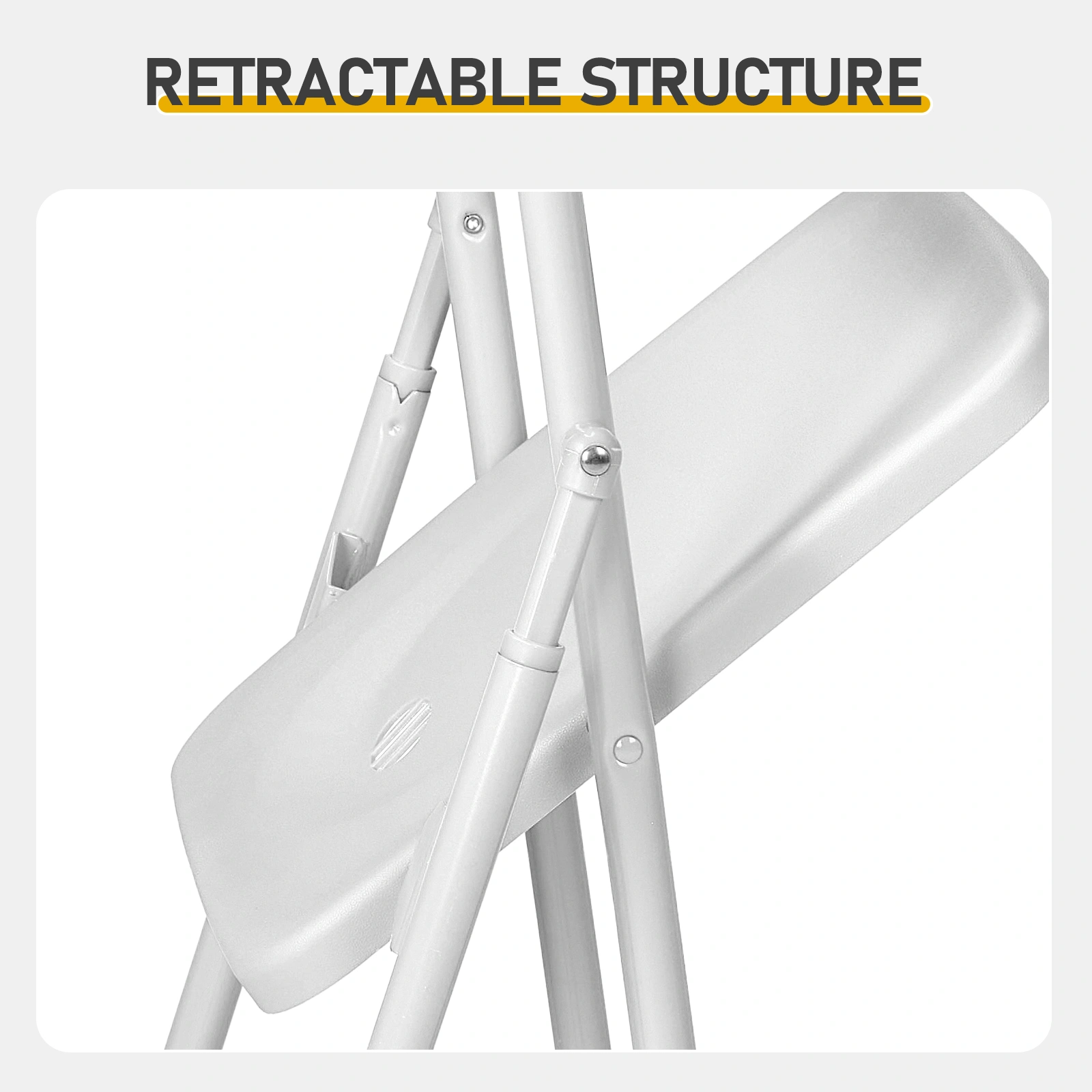 10 Pack Plastic Folding Chairs, Stackable Commercial Chairs, Portable Event Seats Indoor Outdoor for Home Event Party Picnic School Wedding, White view 13
