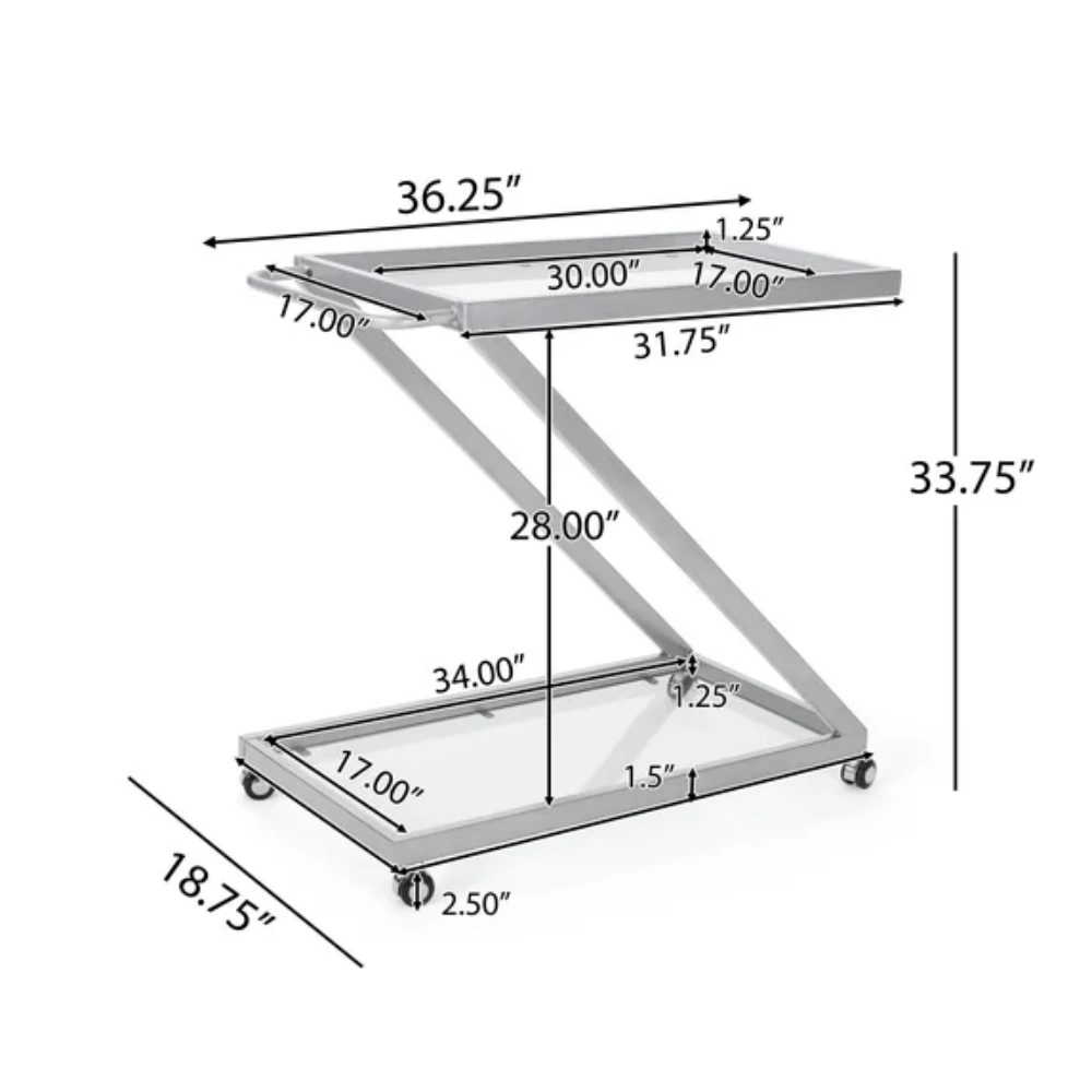 Bar Cart, Bakers Rack,Home Serving Bar Cart With Lockable Wheels, Wine Rolling Cart,Tempered Glass Shelves For Kitchen Dining Living Room view 4