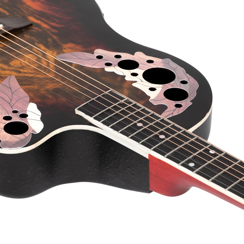 41 inch Full-Size Cutaway Acoustic-Electric Guitar Grape Voice Hole Spruce Top Round Back Sunset Color view 10