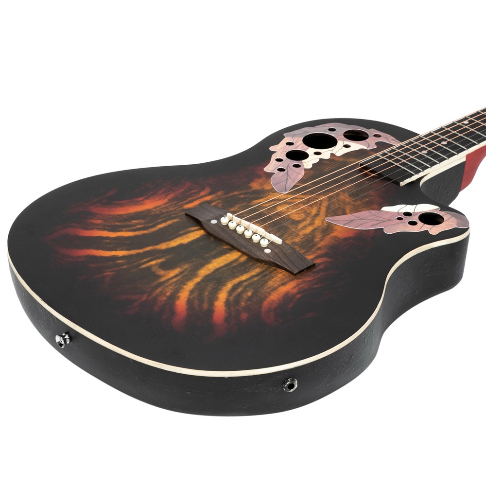 41 inch Full-Size Cutaway Acoustic-Electric Guitar Grape Voice Hole Spruce Top Round Back Sunset Color view 11