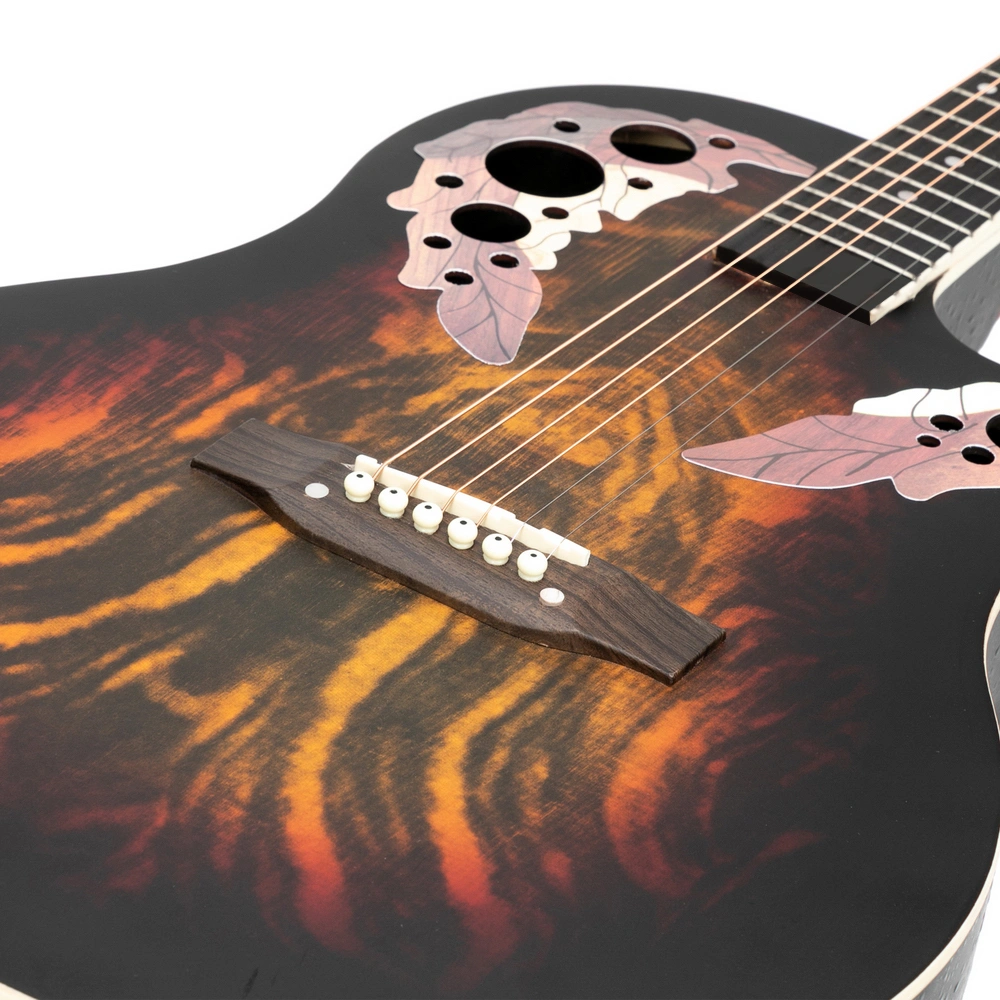 41 inch Full-Size Cutaway Acoustic-Electric Guitar Grape Voice Hole Spruce Top Round Back Sunset Color view 12