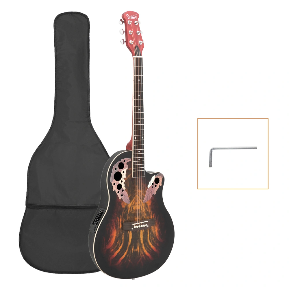 41 inch Full-Size Cutaway Acoustic-Electric Guitar Grape Voice Hole Spruce Top Round Back Sunset Color view 17