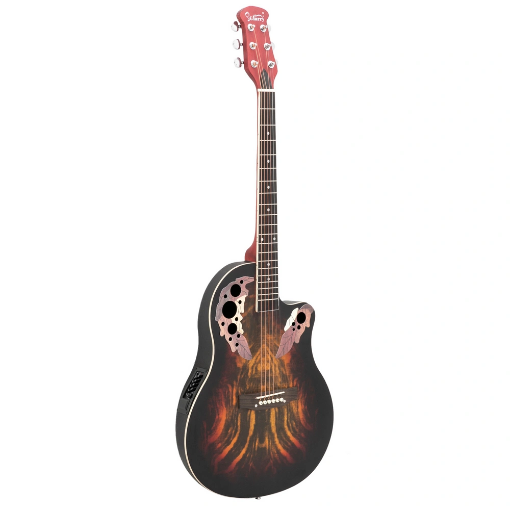 41 inch Full-Size Cutaway Acoustic-Electric Guitar Grape Voice Hole Spruce Top Round Back Sunset Color view 5