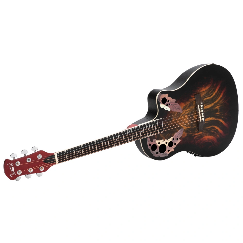 41 inch Full-Size Cutaway Acoustic-Electric Guitar Grape Voice Hole Spruce Top Round Back Sunset Color view 8