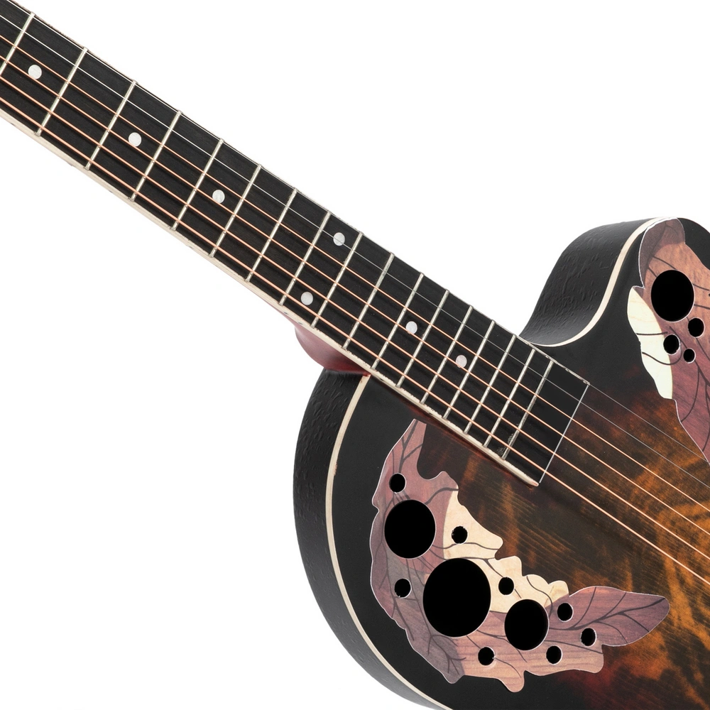 41 inch Full-Size Cutaway Acoustic-Electric Guitar Grape Voice Hole Spruce Top Round Back Sunset Color view 9