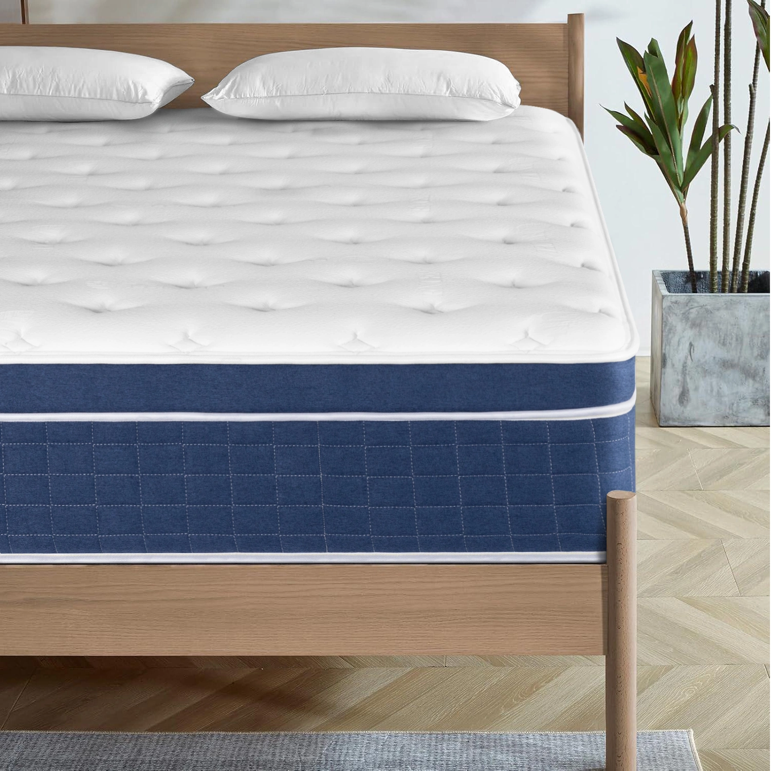 Queen Memory Foam Mattress 12 Inch, Hybrid Innerspring with Pocketed Coils, Medium Firm Support, Motion Isolating Edge Support, Sleeps Well, 60-Night Trial view 2