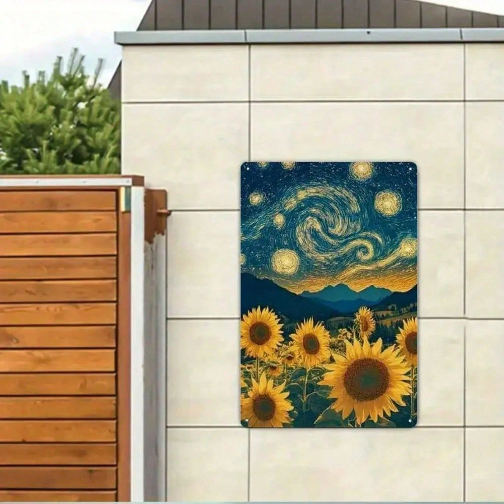 CIFbuy Metal Sunflower Wall Sign 8x12, Durable Decorative Sunflower Plaque for Home Kitchen Garden Yard, Indoor Outdoor Wall Art Gift view 5