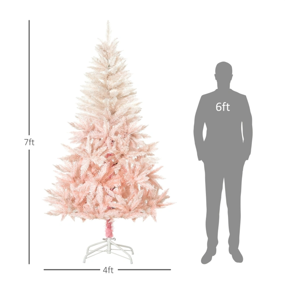 6ft Artificial Christmas Tree, Full Fir Pre-Shaped Christmas Tree with Sturdy Metal Stand for Home Indoor view 2