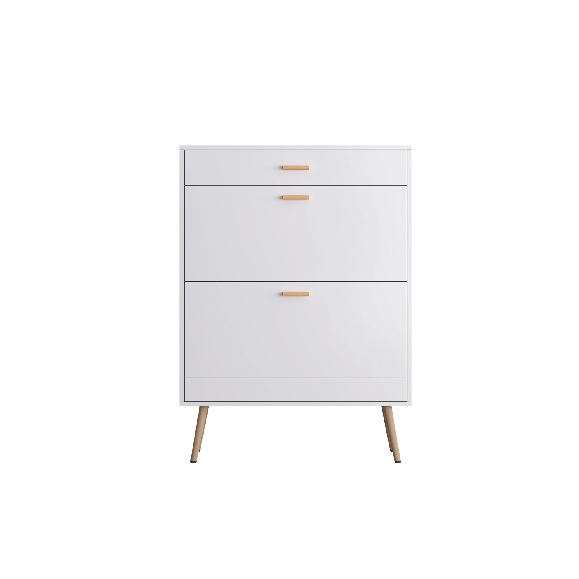 Shoe Cabinet, 16 Pair Shoe Rack Storage Organizer with 2 Flip Drawers, White Entryway Shoe Storage Cabinet for Heels, Boots, Slippers (White) view 7