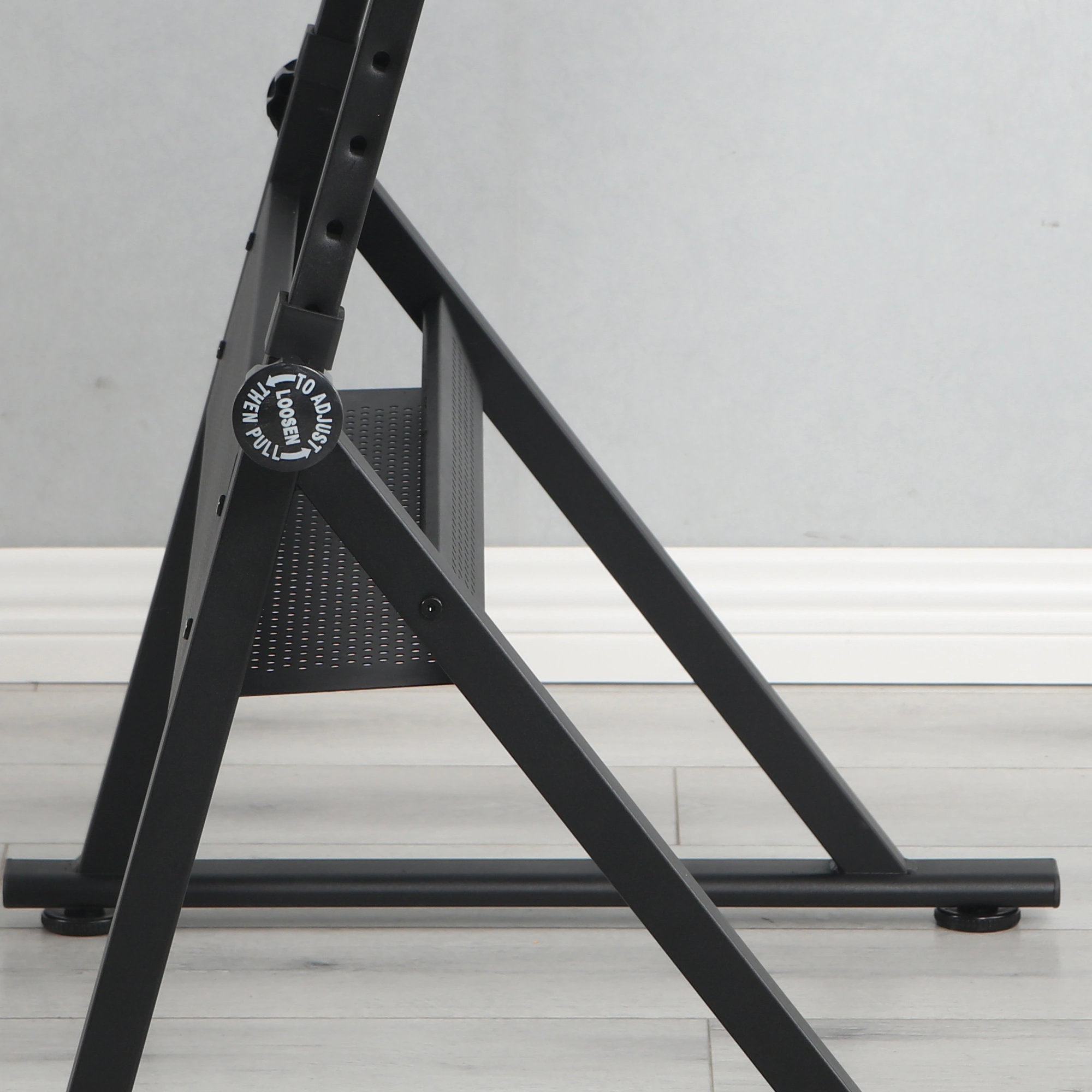 Adjustable Tempered Glass Drafting Table with Chair, Black Printing Desk, Angle-Tilt Work Table for Art & Design view 3