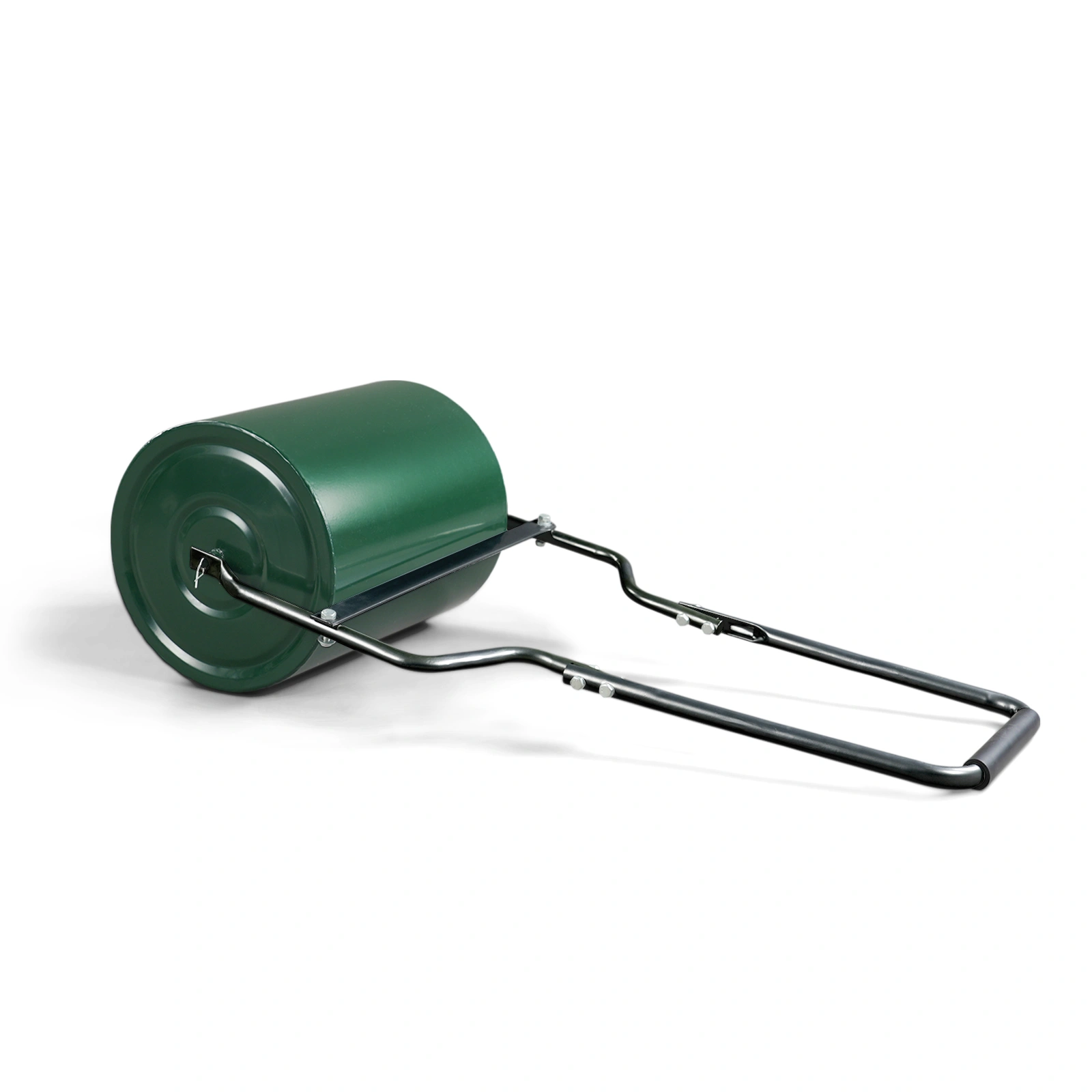 16in Heavy Duty Steel Lawn Roller, Garden Roller Can Be Filled with Water or Sand, Hand Roller with U-shaped Handle, Green & Black view 2