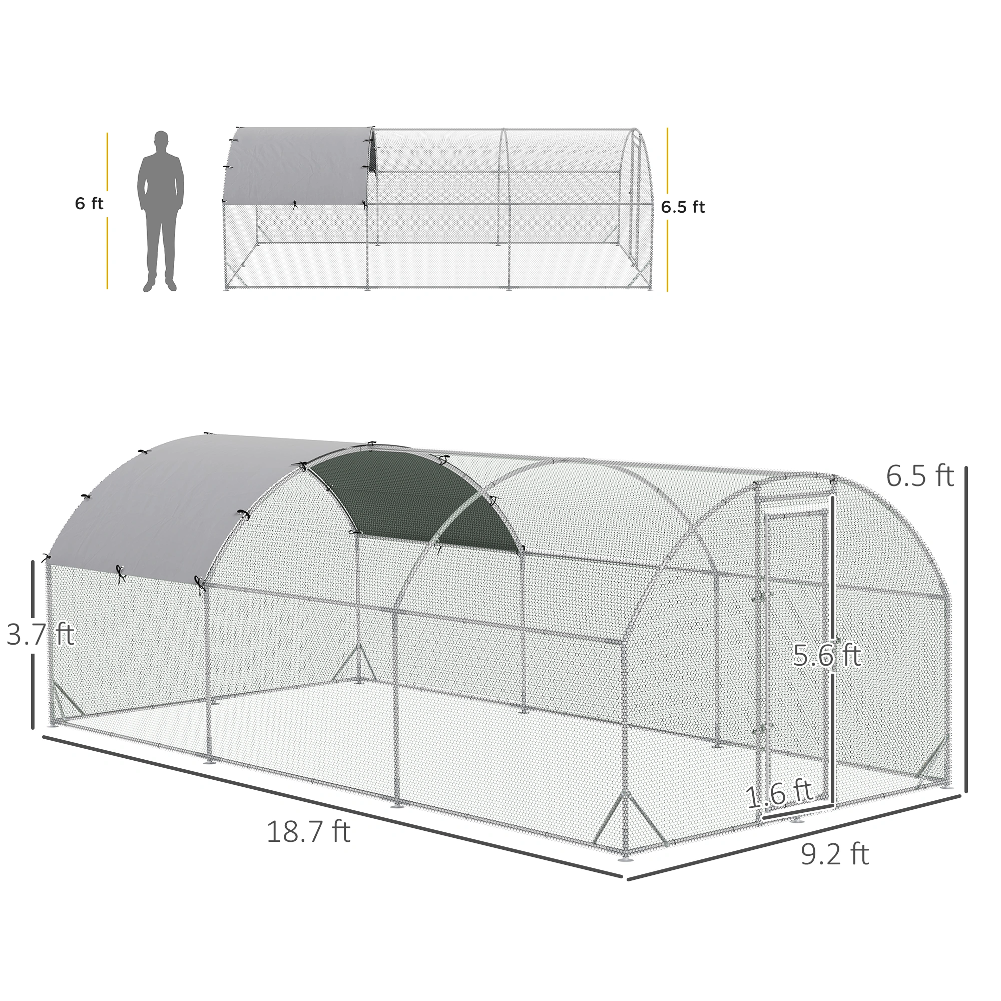 Outdoor Indoor Chicken Coop with Nesting Box, Portable Poultry House for Hens