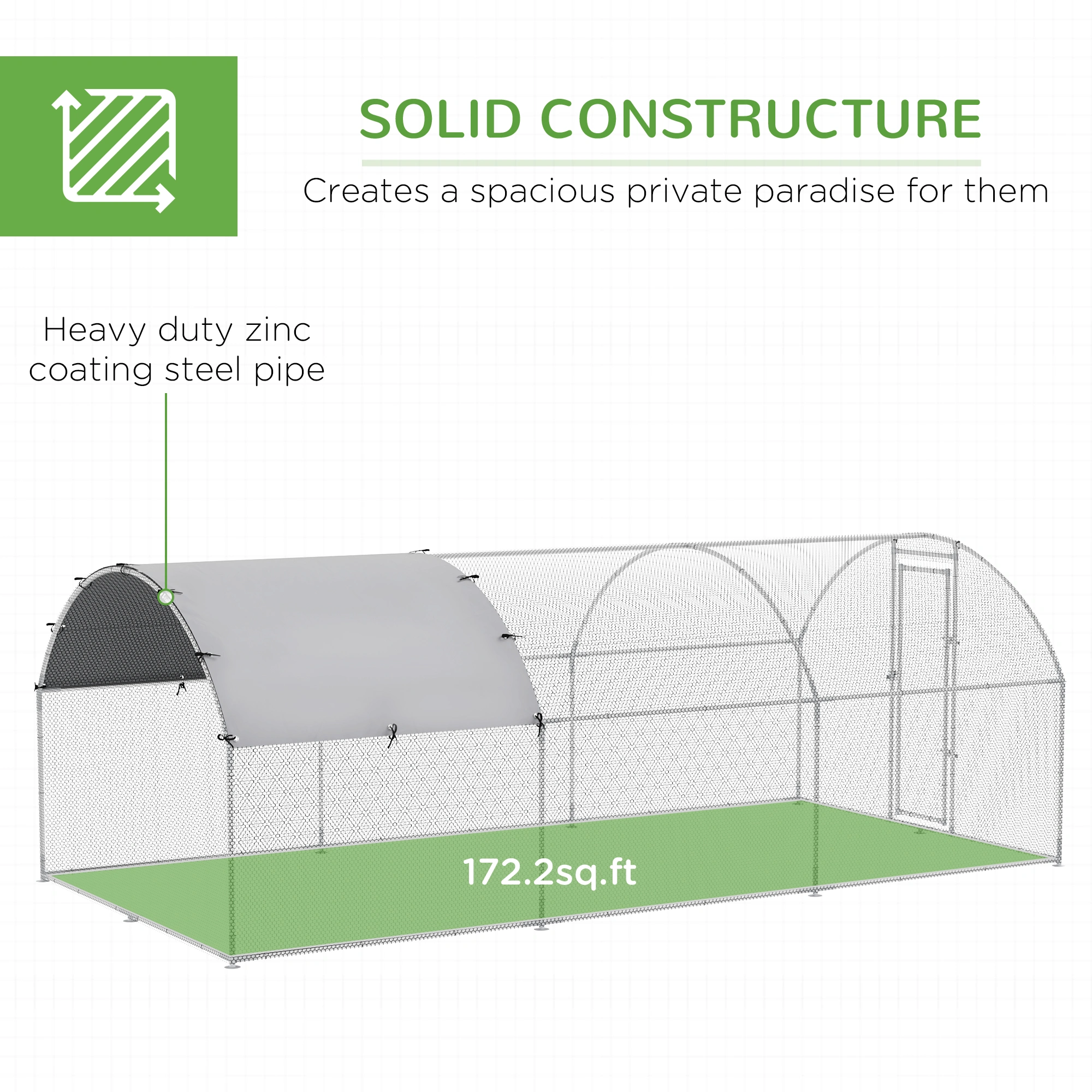 Outdoor Indoor Chicken Coop with Nesting Box, Portable Poultry House for Hens view 3