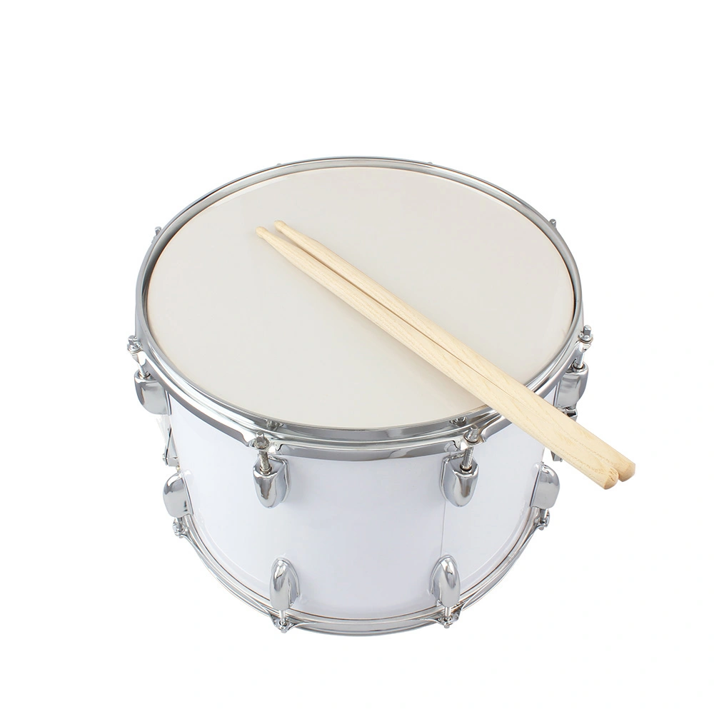 14x10 Inch White Marching Drum with Key Strap & Included Drumsticks, Portable Band Snare Drum Kit view 2