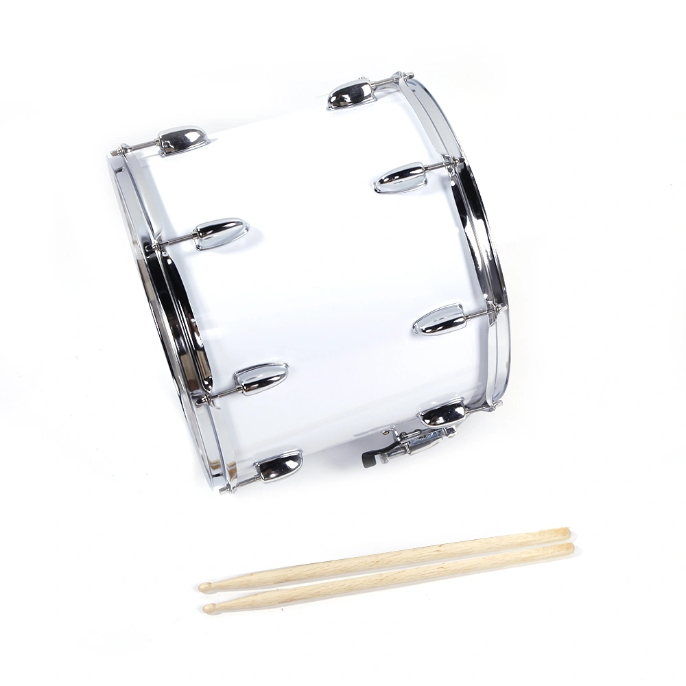 14x10 Inch White Marching Drum with Key Strap & Included Drumsticks, Portable Band Snare Drum Kit view 5