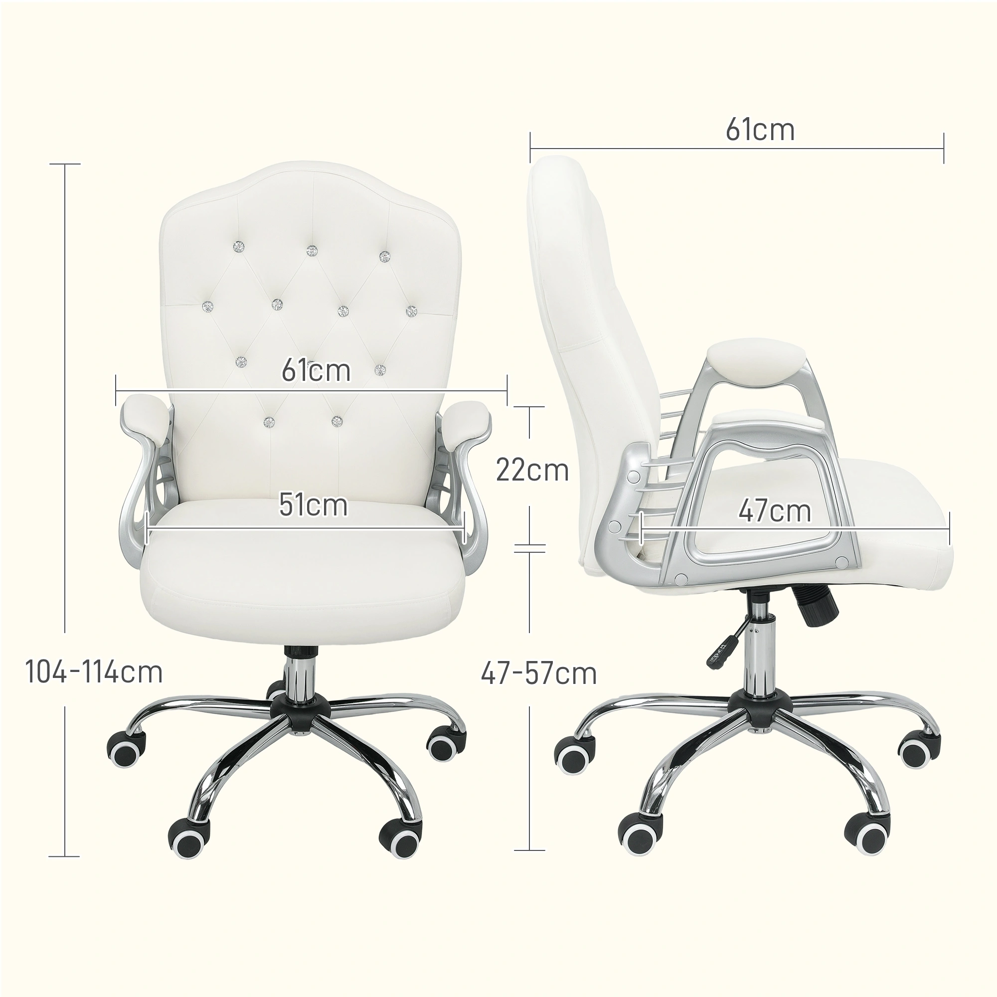 Ergonomic Massage Office Chair with Adjustable Armrest Lumbar Support Reclining for Home Office view 2