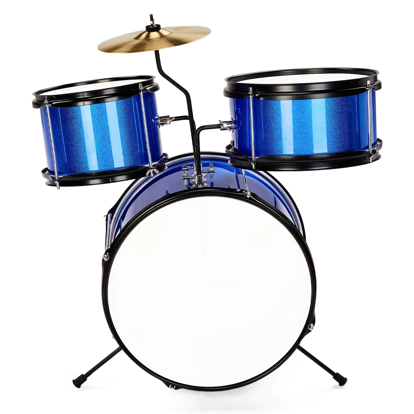 14"x10" 3-Pieces Junior Kids Drum Set Kit Pedal Drum Stick Wrench Drum Stool Dark blue view 11