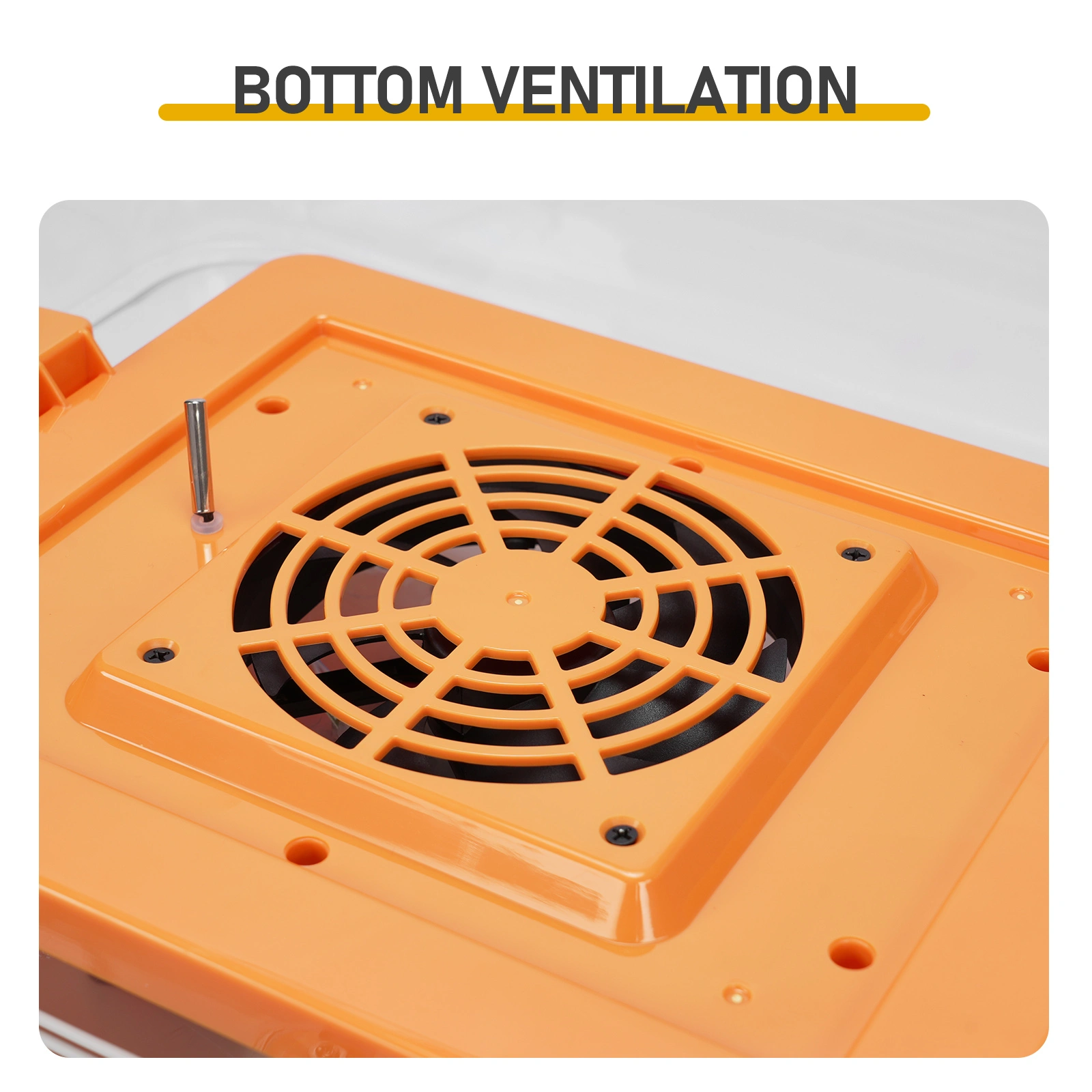 56H 56-Egg Incubator 110V 85W, Fully Automatic Turner, Upgraded LED Candler, Auto Temp & Humidity Control (Fahrenheit Display), ABS+PET Orange-White Body Clear Lid, Multi-Function Strip Egg Tray (US Plug) view 10
