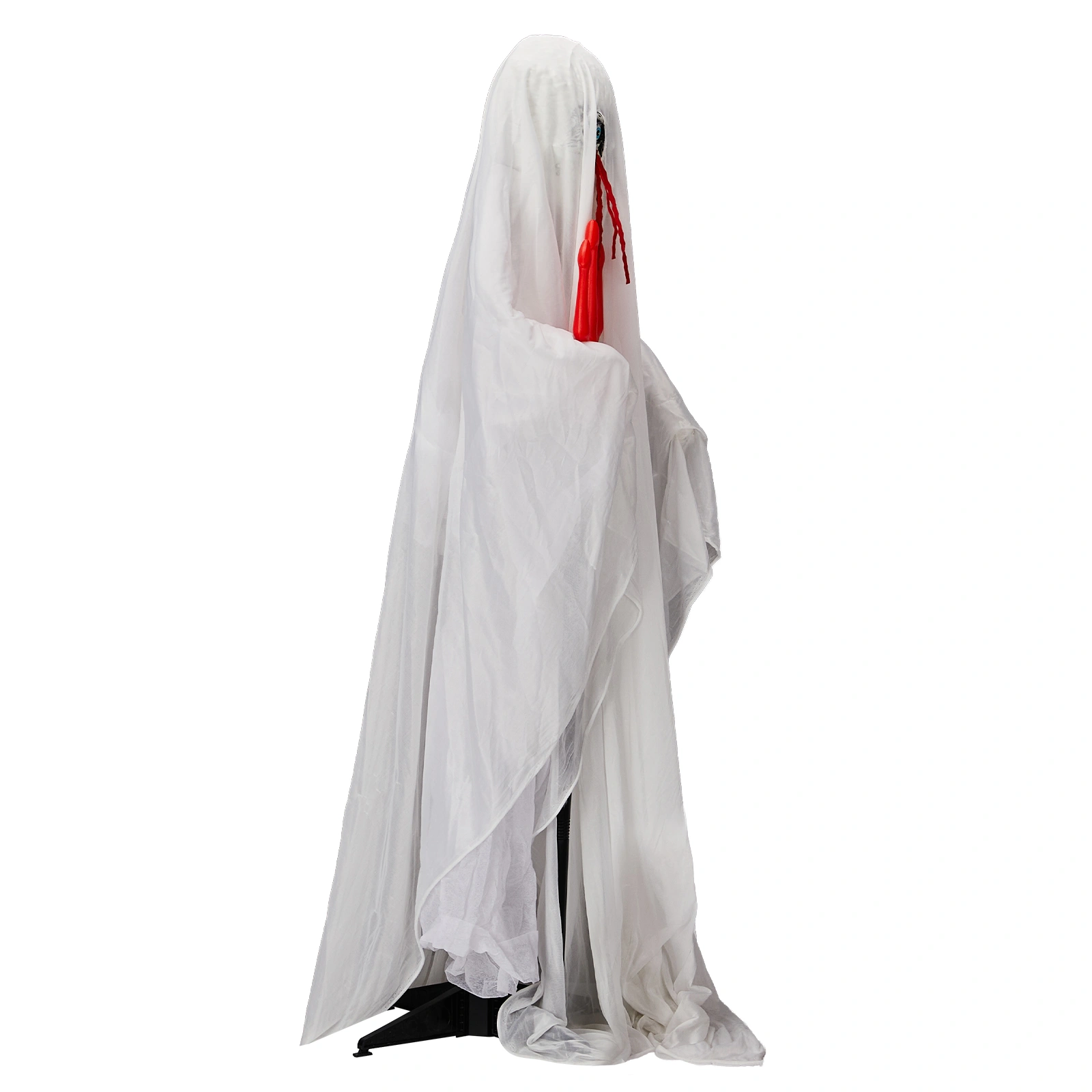 4.3ft Halloween Decorations Outdoor Life Size Animatronics Ghost with Trident, Sound-Actived Party Decor with Green Lights and Creepy Sound, Scary Haunted House Props for Garden Yard Lawn view 3