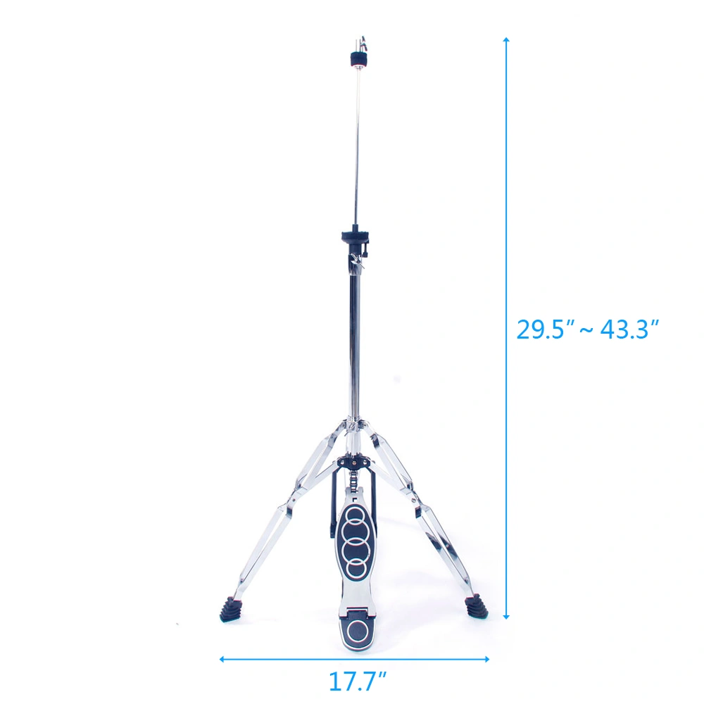 Professional Pedal Control Style Drum High Hat Cymbal Stand with Pedal Silver & Black view 15