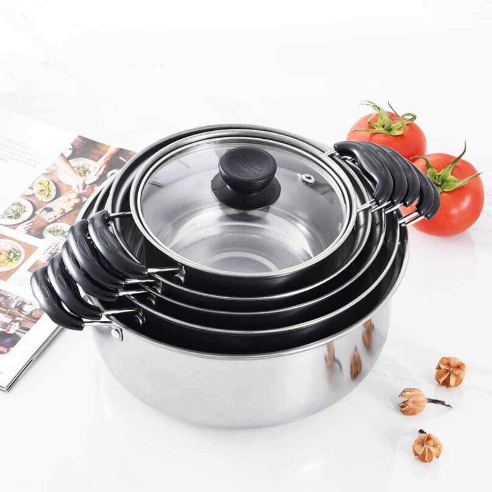 5PCS Stainless Steel Induction Non Stick Cookware Set Stockpot Healthy Cooking Pots view 3