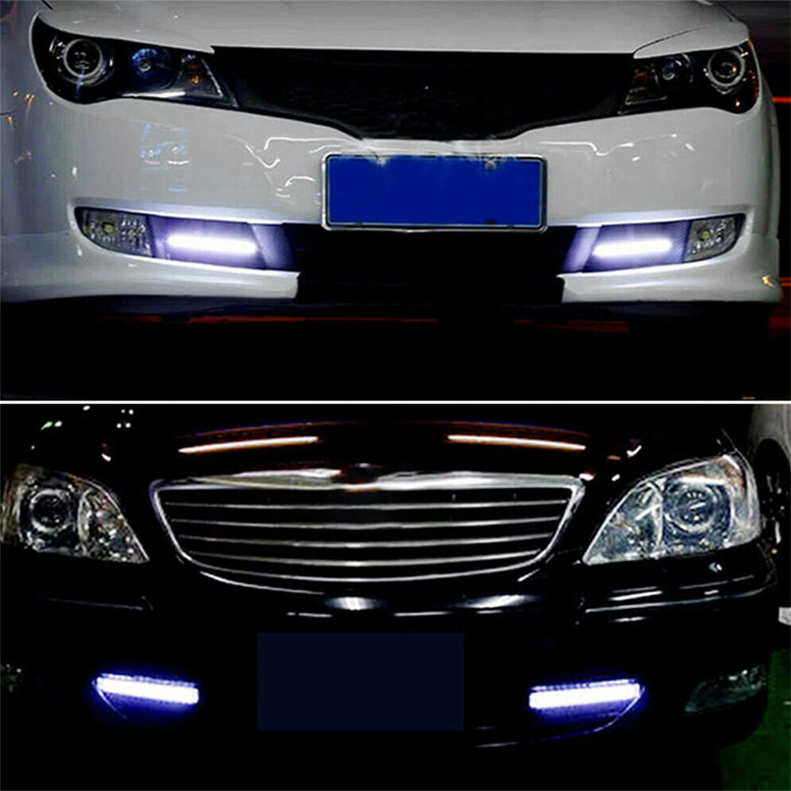 12V COB LED Daytime Running Lights DRL Fog Driving Strip Lamp White US Edition view 16