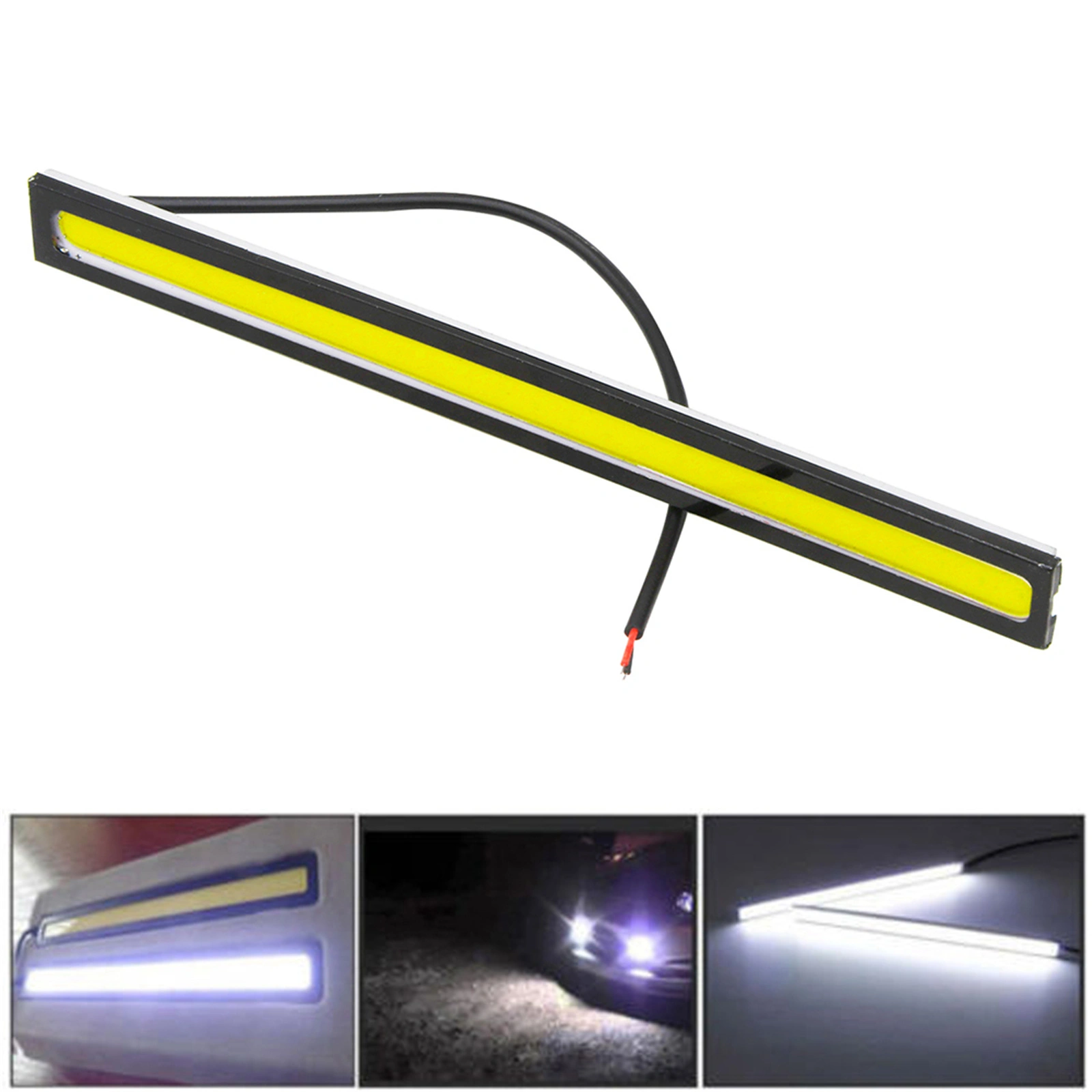 12V COB LED Daytime Running Lights DRL Fog Driving Strip Lamp White US Edition view 2