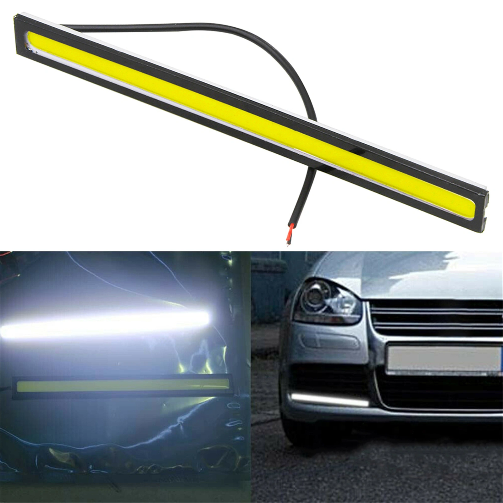 12V COB LED Daytime Running Lights DRL Fog Driving Strip Lamp White US Edition view 3